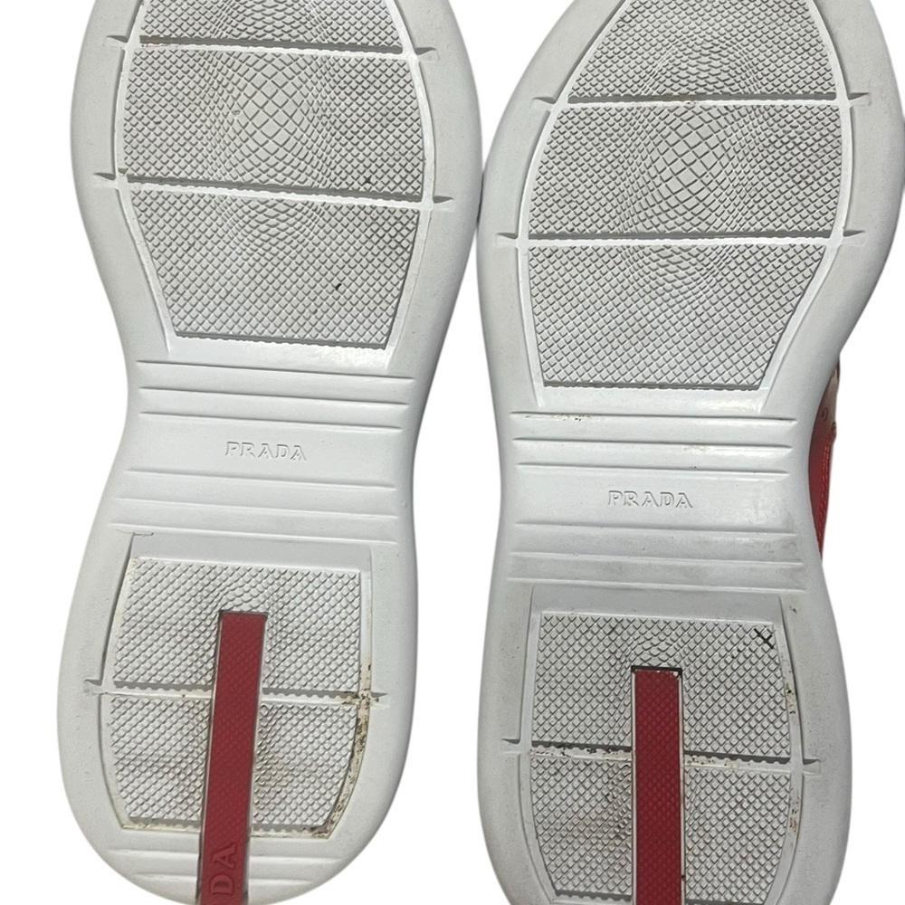Prada Red and White Athletic SneakersSize EU 44 US 10-10.5 - Picture 12 of 15